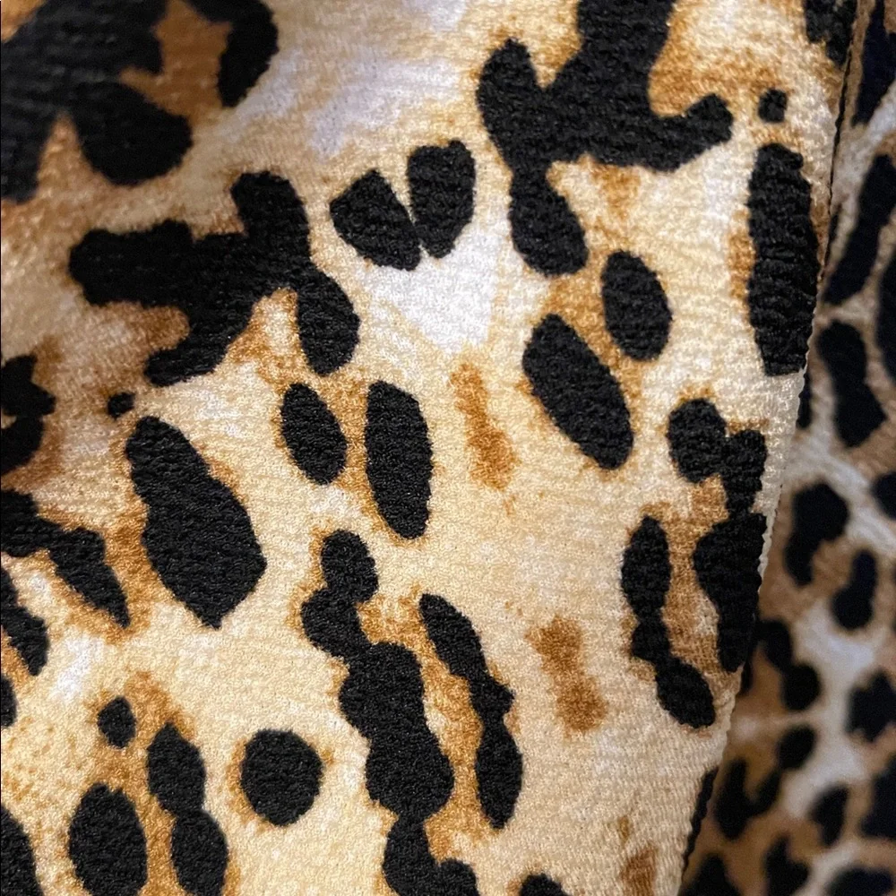Leopard Print Skater Style Short Sleeve Dress - Picture 12 of 12